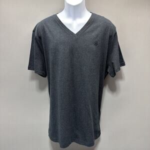 Express Mens T Shirt V Neck Short Sleeve Lightweight Logo Dark Grey XXL